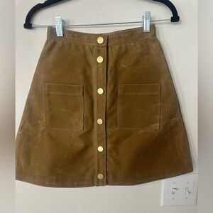 Vaute Brooklyn Tannish Brown Vegan Waxed Mini Skirt XS
